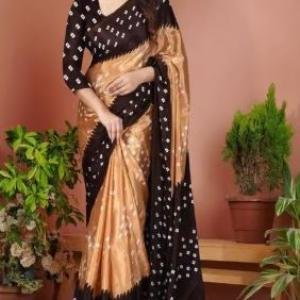 Best Chiffon Silk Bandhani Daily Wear Saree