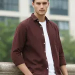 Urbano Fashion Men Regular Fit Solid Spread Collar Casual Shirt