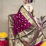 Women's Kanjivaram Soft Banarasi Silk Saree With Blouse Piece Wine
