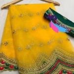 Bhagalpuri Embroidered Net Saree With Blouse
